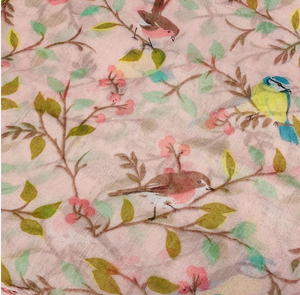 Bird Print Scarf Pink