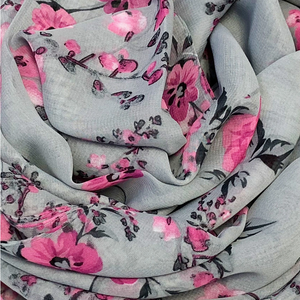 Scarf Floral Gray