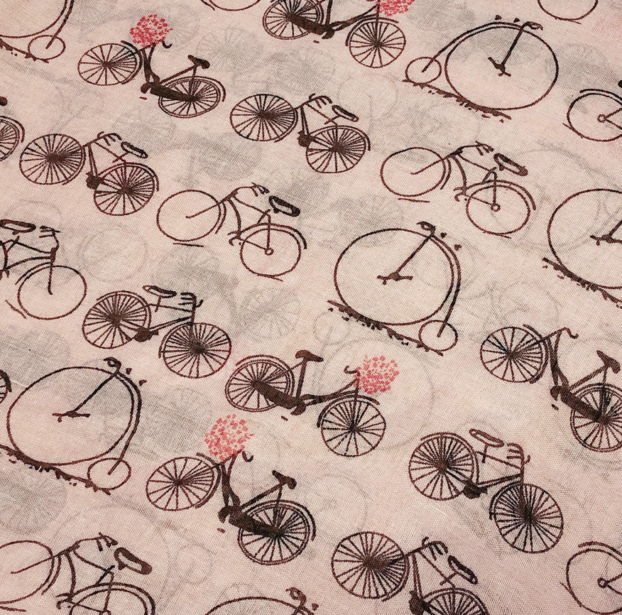 Vintage Bicycle Scarf Pink