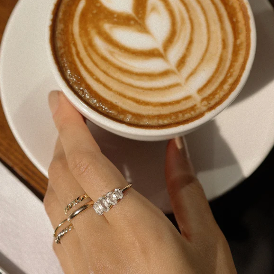 Gold Vermeil Leah Alexandra Rings Leah Alexandra Love Token Round