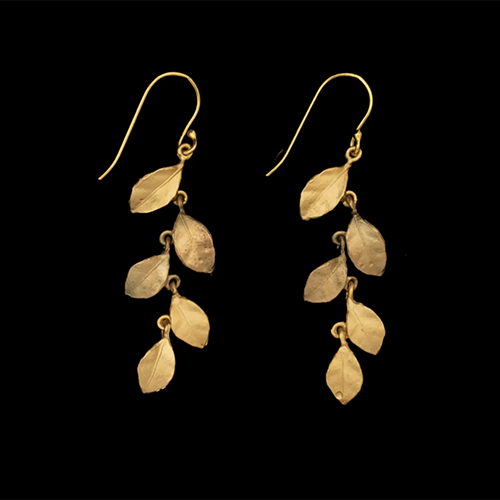 Boucles d'oreilles longues automne doré Michael Michaud
