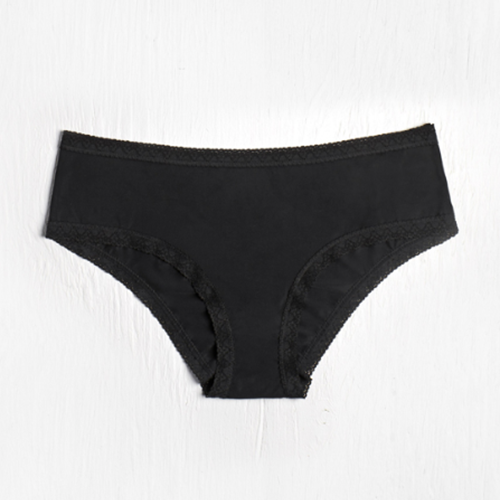 Culotte Hipster en Dentelle Micro avec Finition en Blush Noir