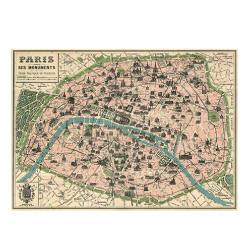 Cavallini Paris Map Wrap