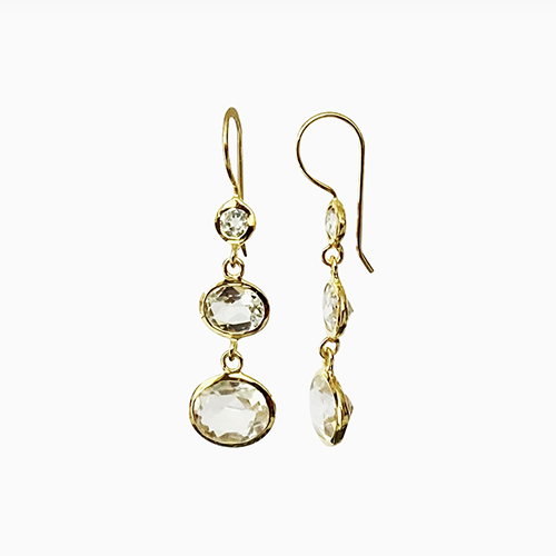 Sophie Deschamps Marjorie Boucles d'oreilles Topaze blanche