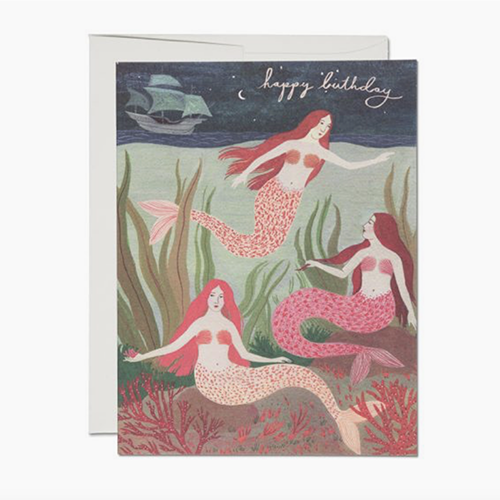 Mermaids Birthday Card