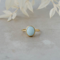 Glee Ida Ring Gold/Amazonite