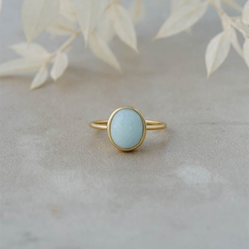 Glee Ida Ring Gold/Amazonite