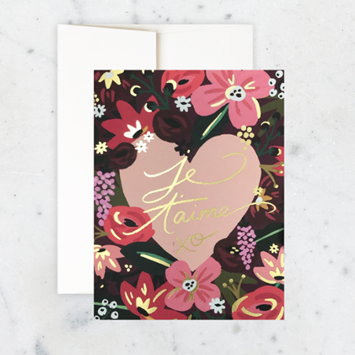 Card Je T'Aime Floral