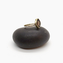 Spotted Brass Band With Faceted Smoky Quartz