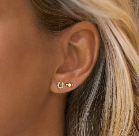 Leah Alexandra Tiny Horseshoe Studs