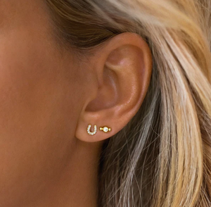 Leah Alexandra Tiny Horseshoe Studs