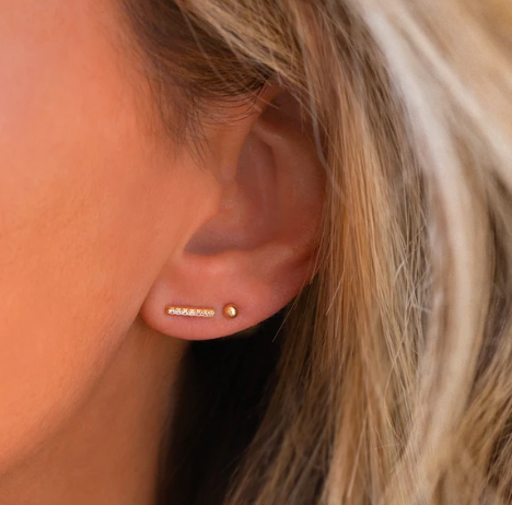 Leah Alexandra Pave Bar Studs