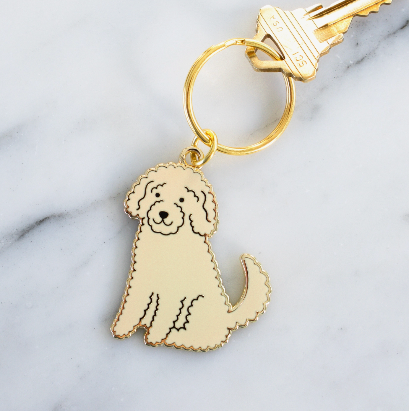 Goldendoodle keychain sales