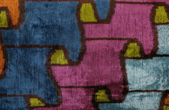 Ensemble de 2 coussins en velours Ikat vintage