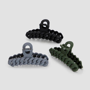 Kitsch Chain Claw Clip 3pc Black/Moss