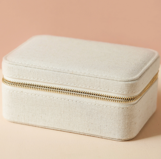 Natural Linen Jewelry Case