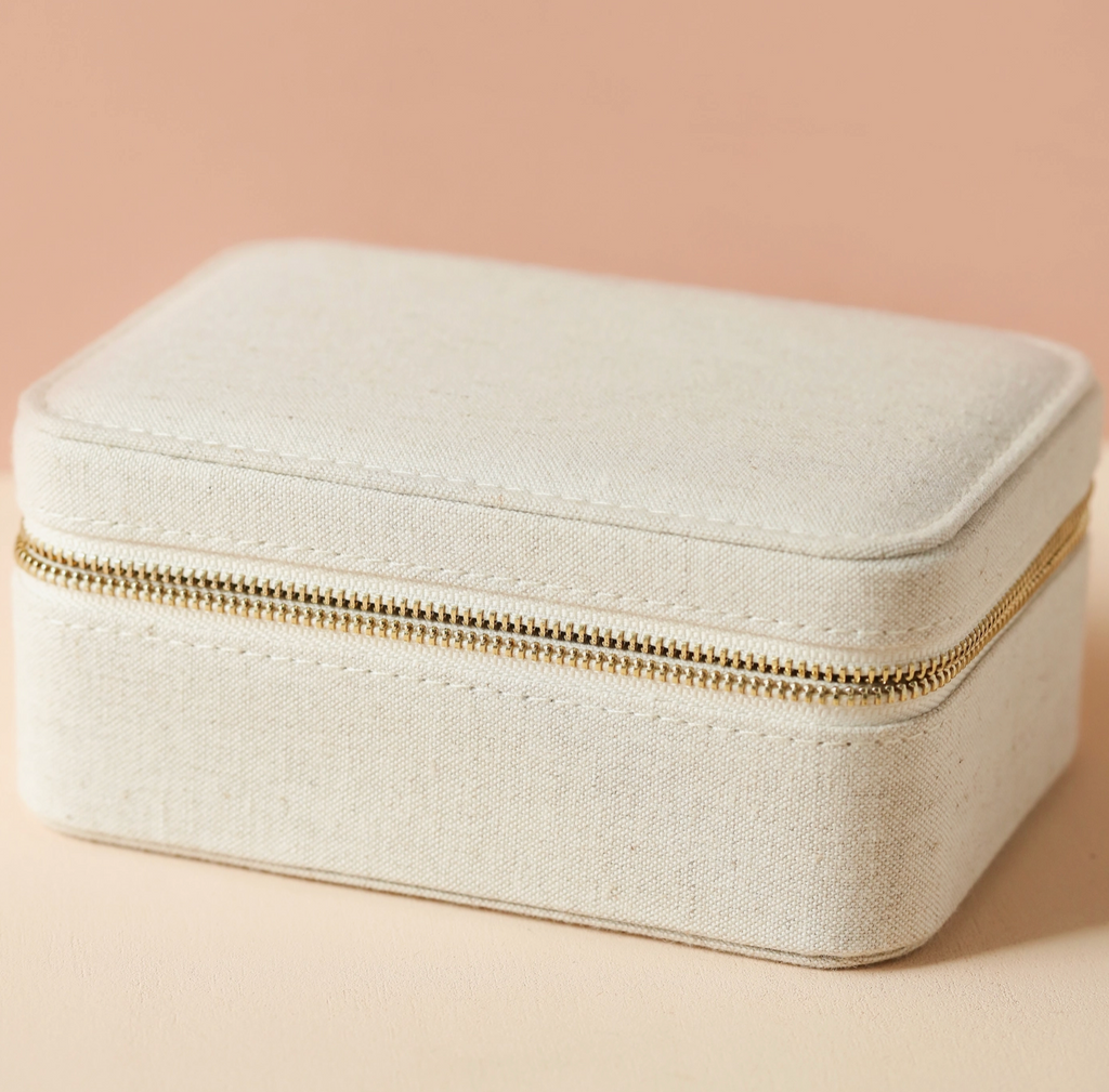Natural Linen Jewelry Case