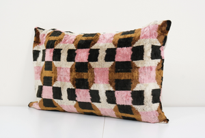16x 22 Ikat Pillow Silk Velvet