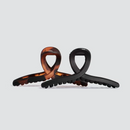 Clips à cheveux en forme de boucle Kitsch grande taille 2 pièces noir et écaille
