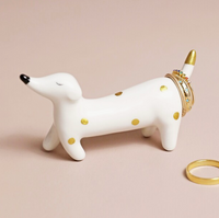 Ceramic Sausage Dog Ring Holder
