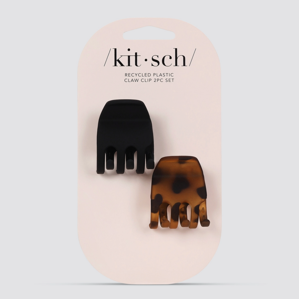 Kitsch Eco Friendly Medium Claw Clips 2 Pc Black & Tort