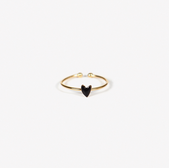 Bague en cœur Grant noire