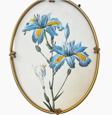 Iron Plaque Floral Painting