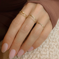 Bague Chaîne Ligne Dorée Leah Alexandra