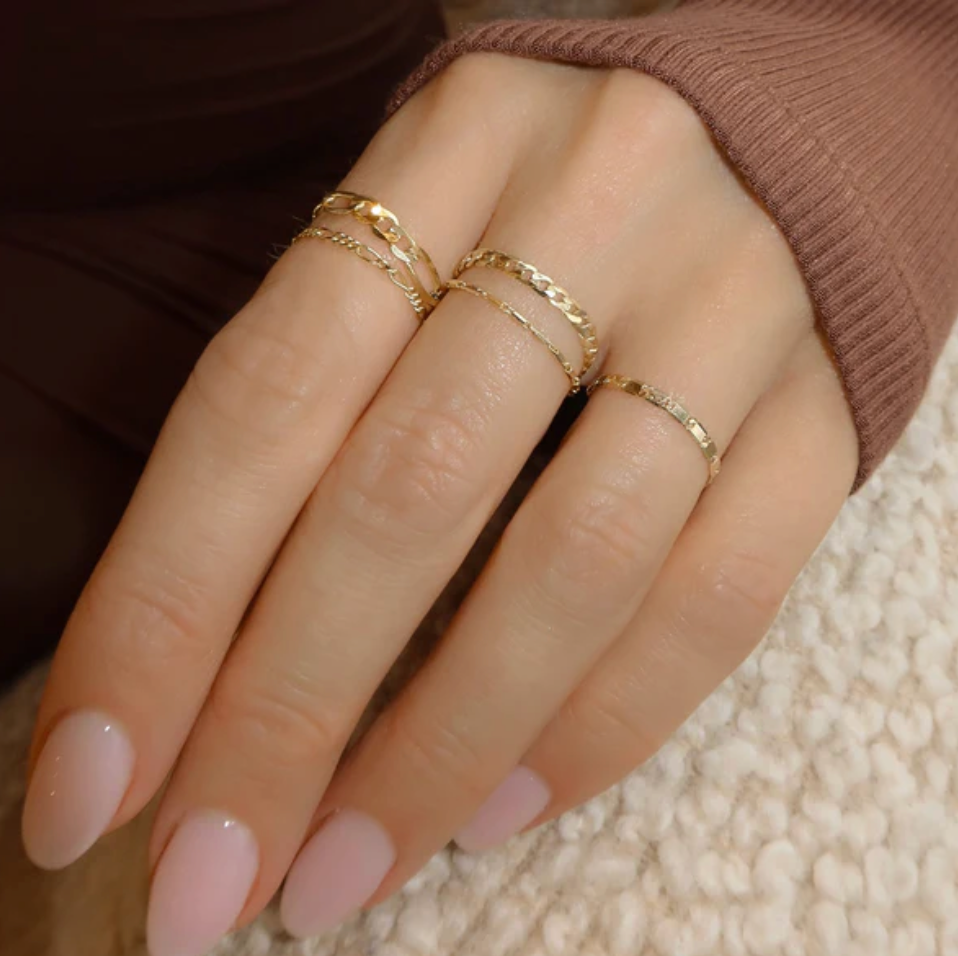 Leah Alexandra Figaro Bold Chain Ring