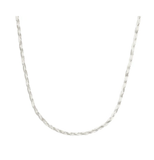 Leah Alexandra Braided Herringbone Necklace Silver
