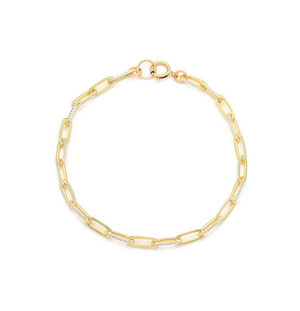 Leah Alexandra Diamond Cut Paperclip Bracelet