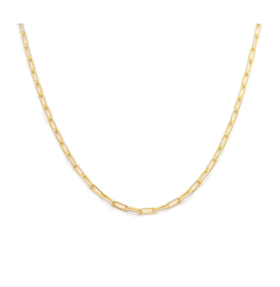 Leah Alexandra Diamond Cut Paperclip Chain