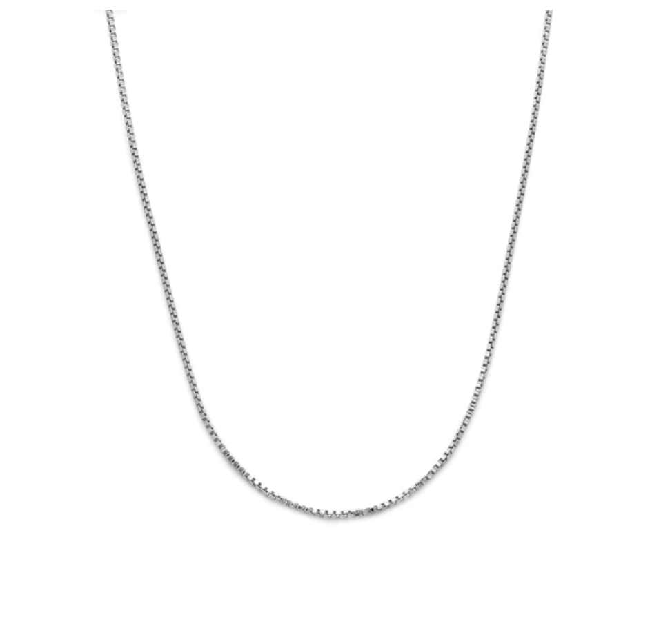 Leah Alexandra Box Chain Necklace Silver