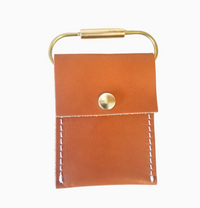 Portefeuille en cuir Nan et porte-clés en laiton massif / étui Airpod