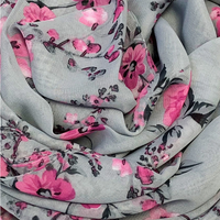 Scarf Floral Gray