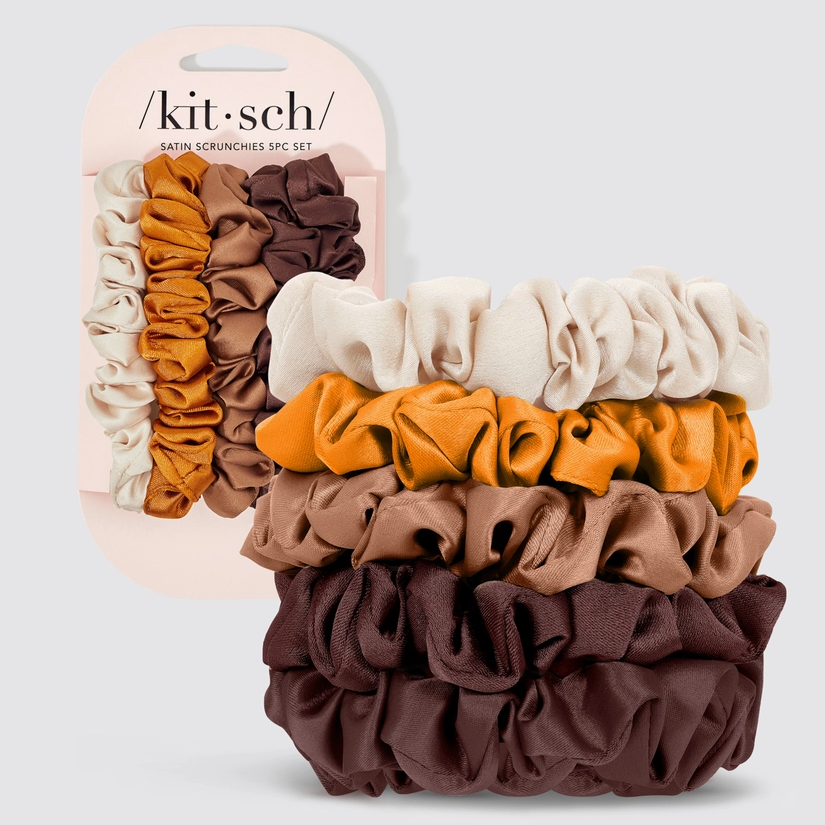 Kitsch Satin Petite Scrunchies Set/5 Sedona
