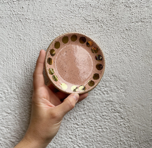 Speckled Peach Dot Jewelry Dish