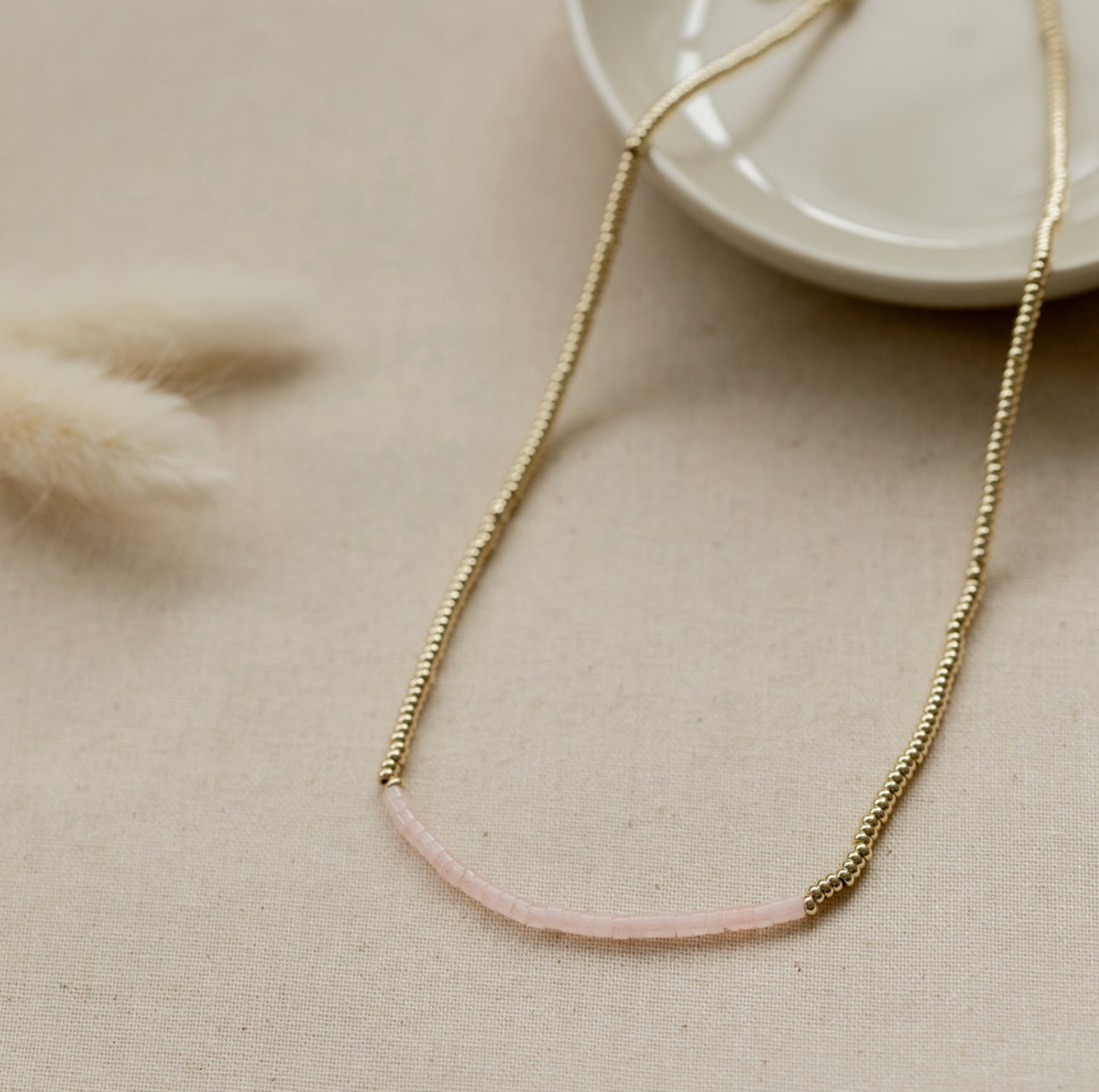 Collier Glee Dax en Quartz Rose