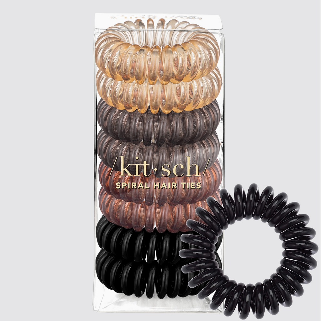 Élastiques à cheveux spirale kitsch brunette