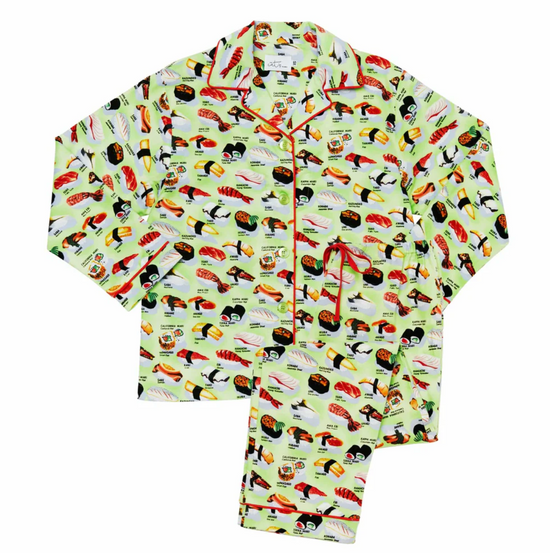 Le Pyjama de Chat Sushi en Coton Wasabi