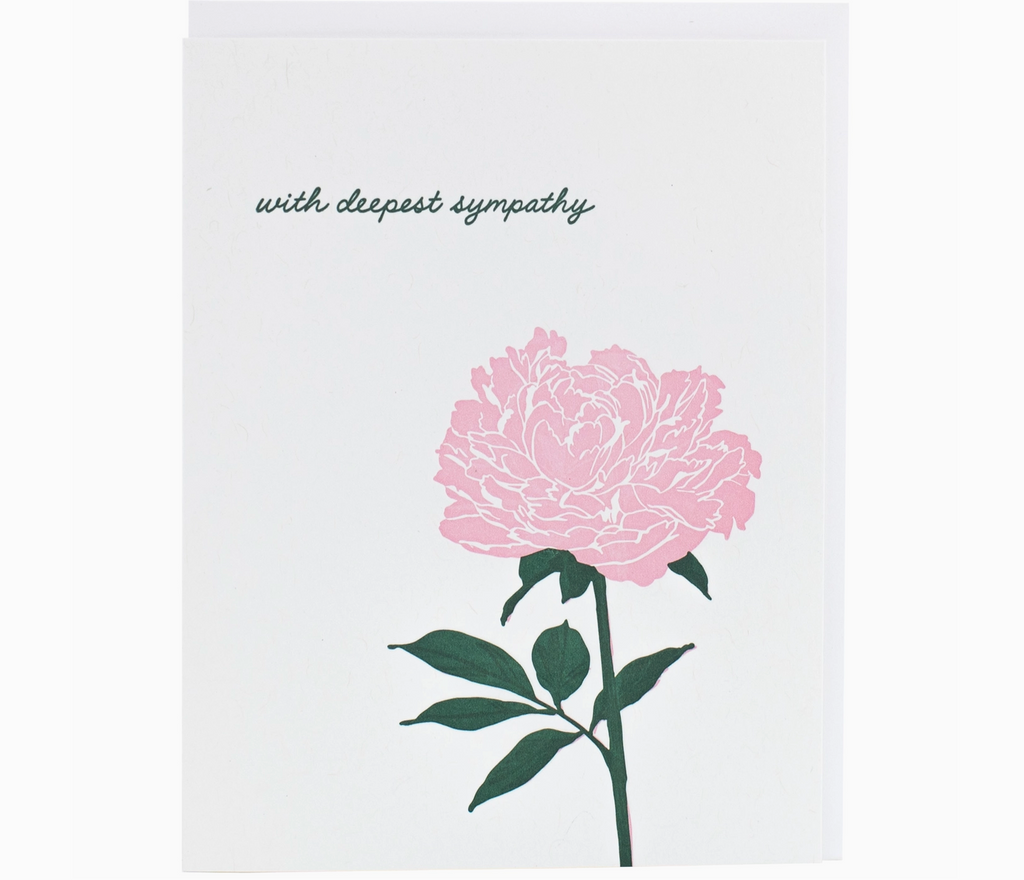 Blooming Peony Sympathy Card
