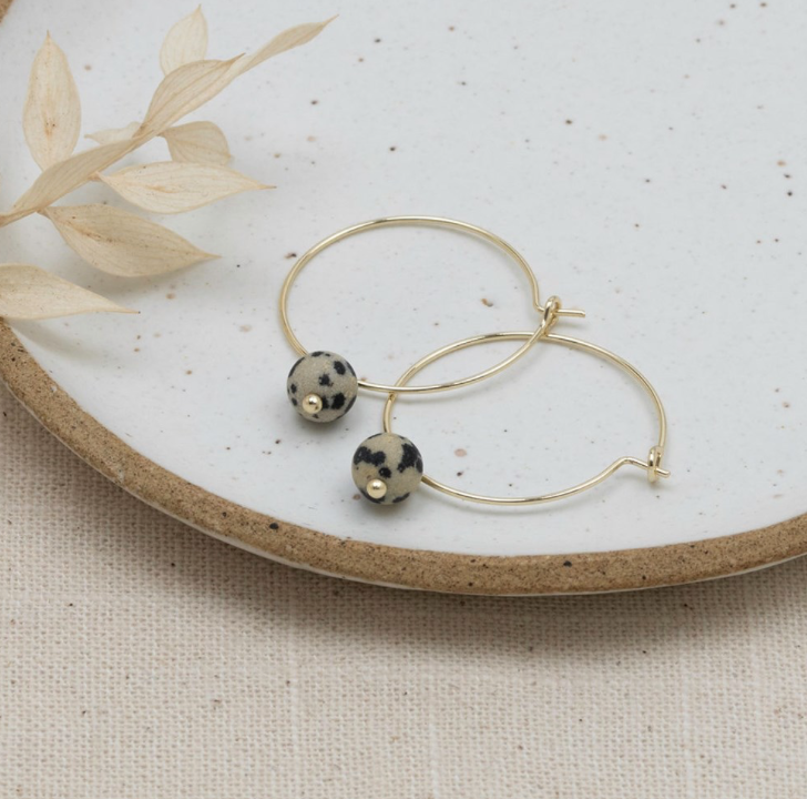 Glee Bellamy Boucles d'oreilles Dalmatien Jaspe
