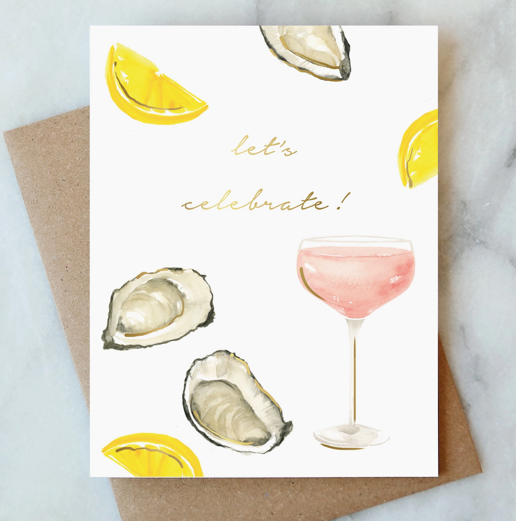 Oysters And Rose Card