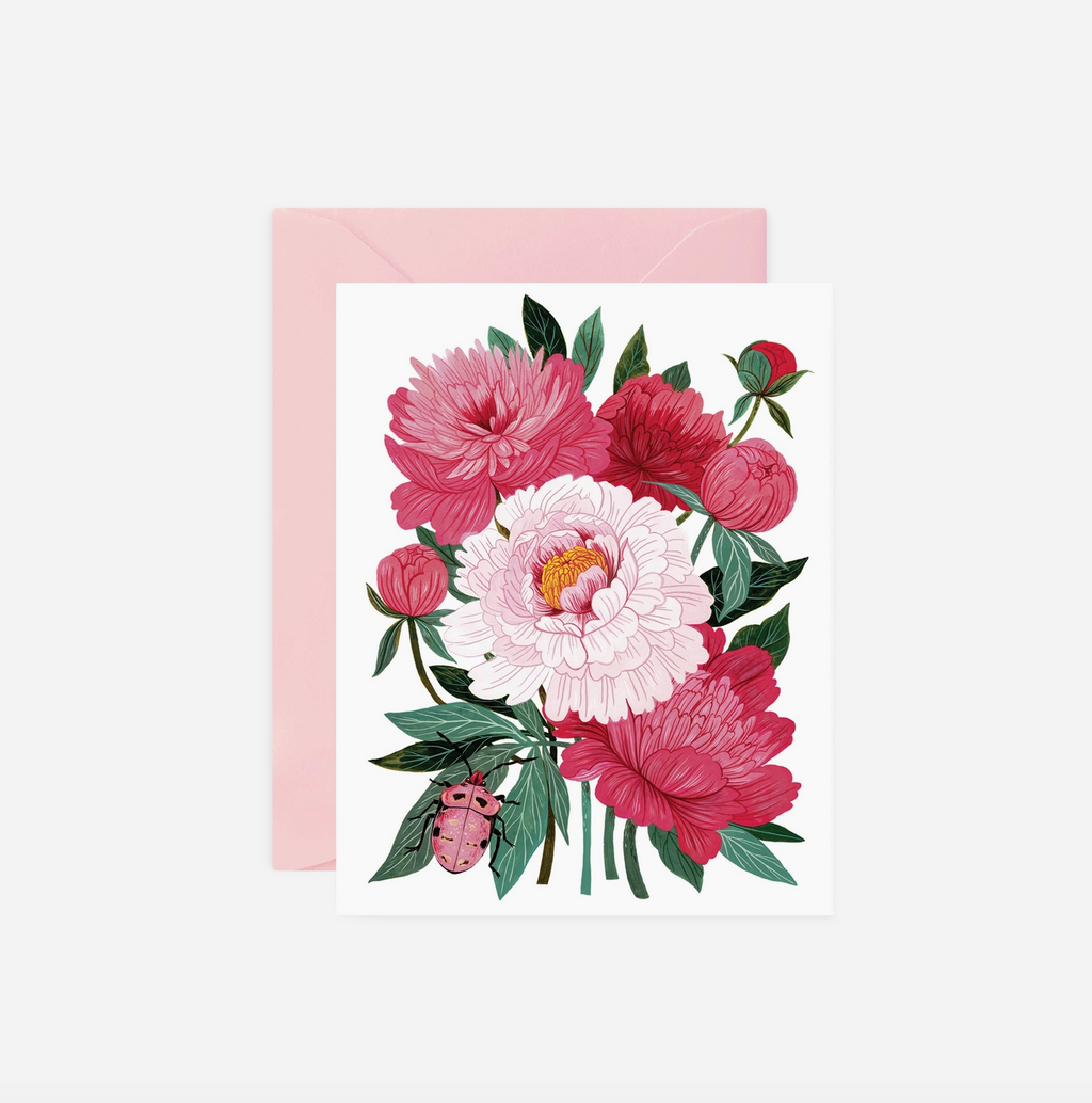 Peonies Greeting Card