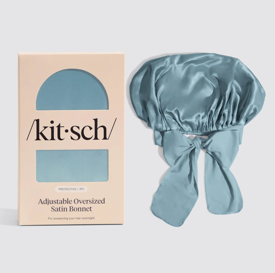 Kitsch Oversized Satin Bonnet Haze Blue