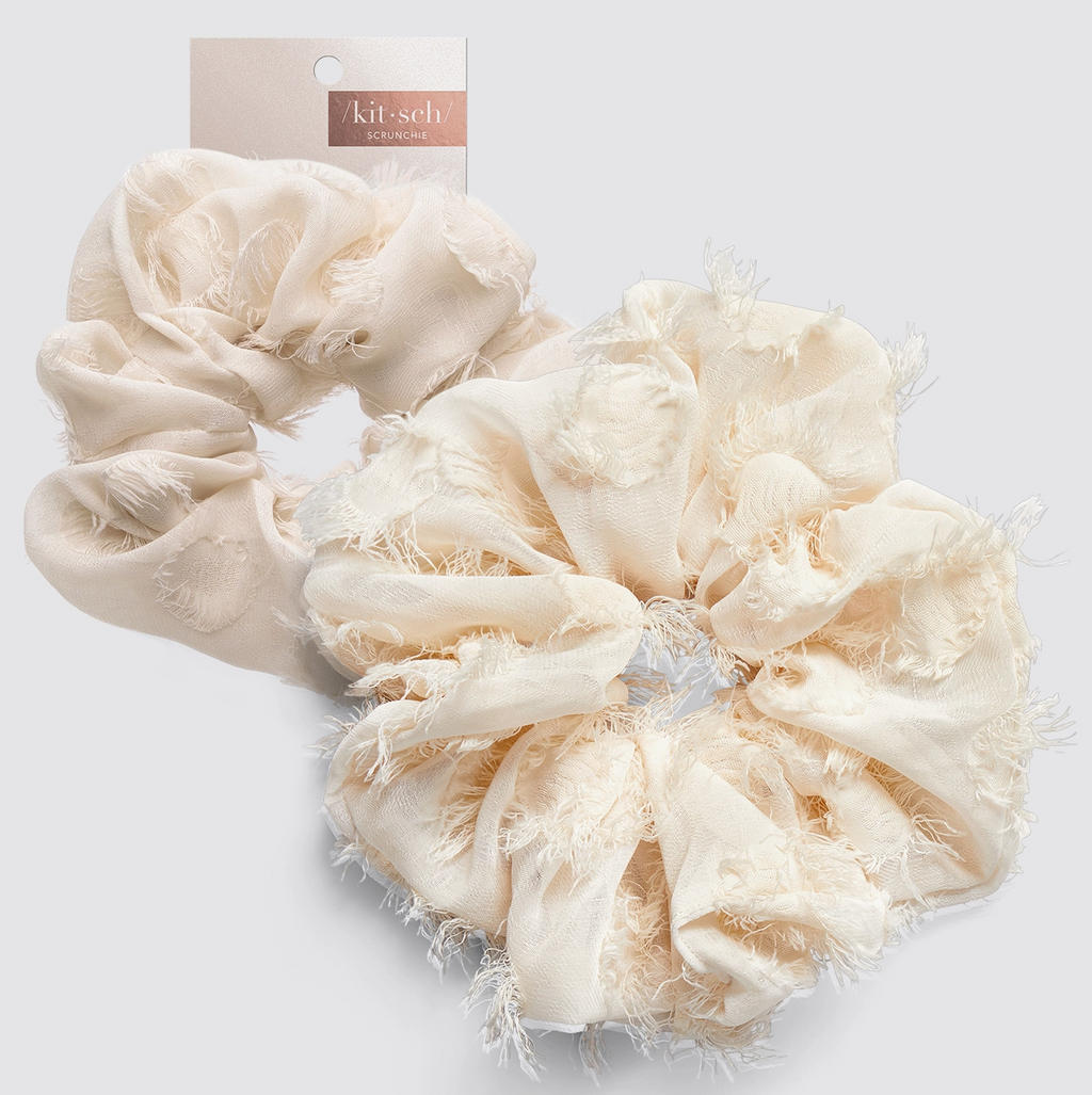 Kitsch Brunch Scrunchie Frayed Linen