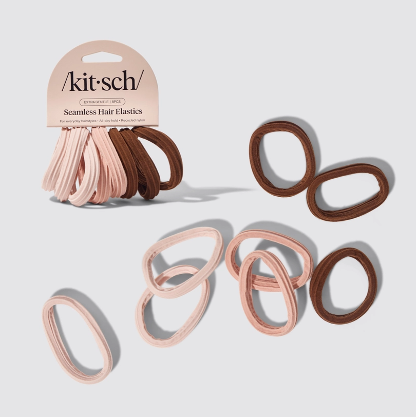 Élastiques à cheveux sans couture Kitsch en bois de rose
