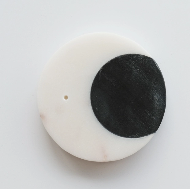 Crescent Moon Marble Incense Holder