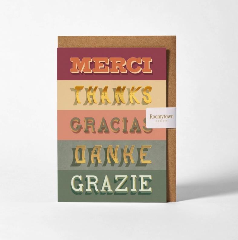 Card Merci Thanks Gracias