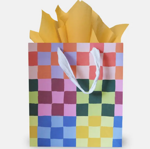 Rainbow Check Gift Bag